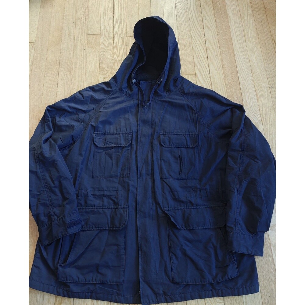 Uniqlo Mountain Parka Utility Jacket Hooded Navy Blue Men's 3XL Full Zip Pockets